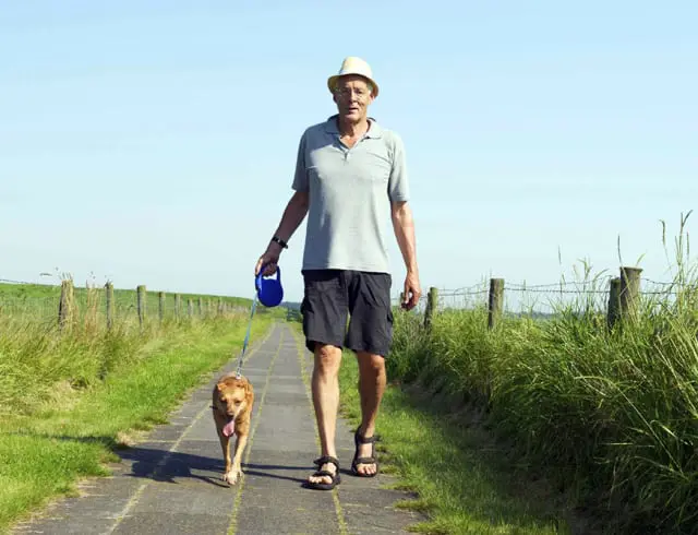 Patient-With-Diabetes-Walking-Dog